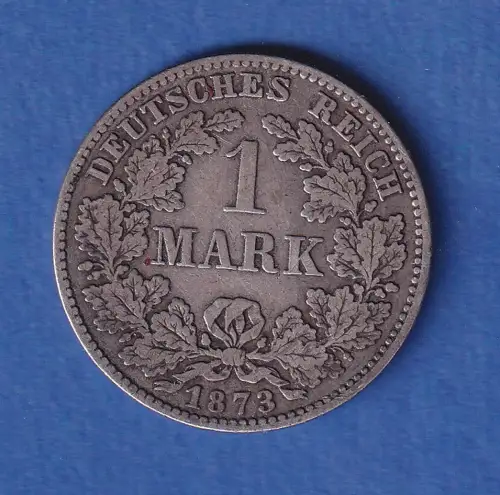 Deutsches Kaiserreich Silber-Kursmünze 1 Mark 1873 D ss