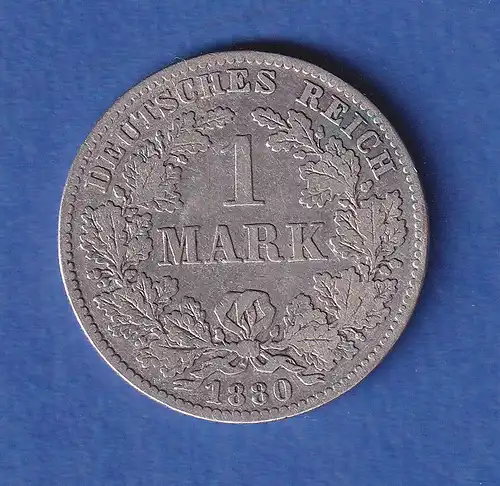 Deutsches Kaiserreich Silber-Kursmünze 1 Mark 1880 D ss