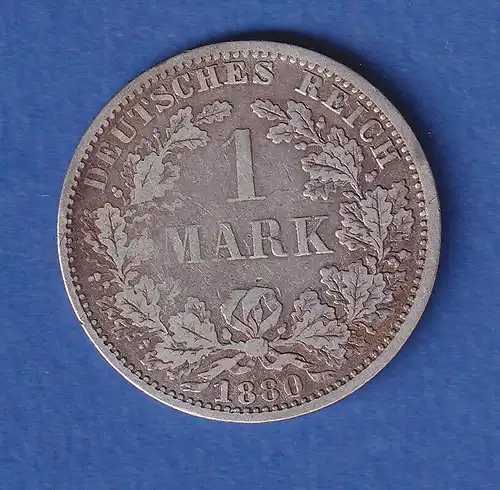 Deutsches Kaiserreich Silber-Kursmünze 1 Mark 1880 A ss