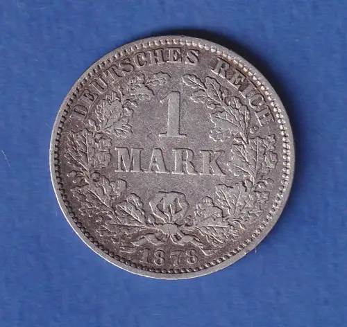 Deutsches Kaiserreich Silber-Kursmünze 1 Mark 1878 J ss