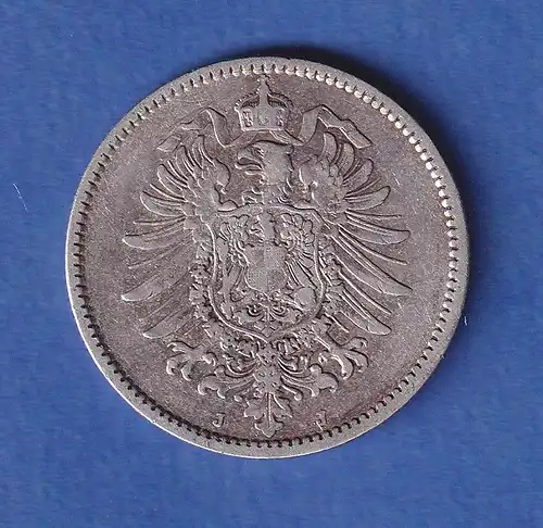 Deutsches Kaiserreich Silber-Kursmünze 1 Mark 1878 J ss