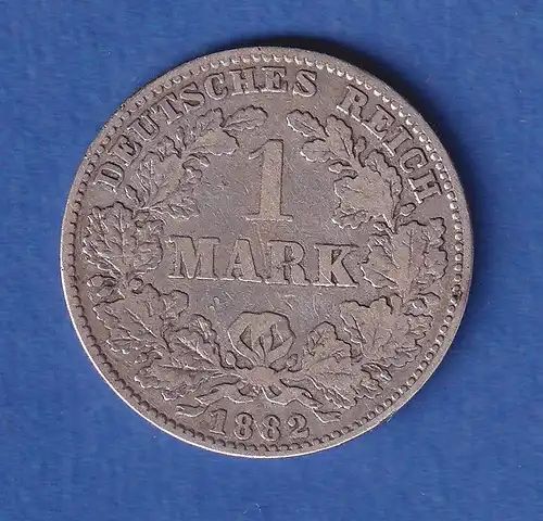 Deutsches Kaiserreich Silber-Kursmünze 1 Mark 1882 J ss