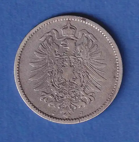 Deutsches Kaiserreich Silber-Kursmünze 1 Mark 1882 J ss