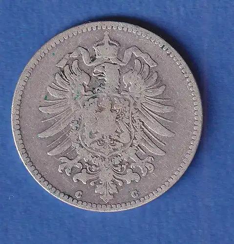 Deutsches Kaiserreich Silber-Kursmünze 1 Mark 1878 C ss