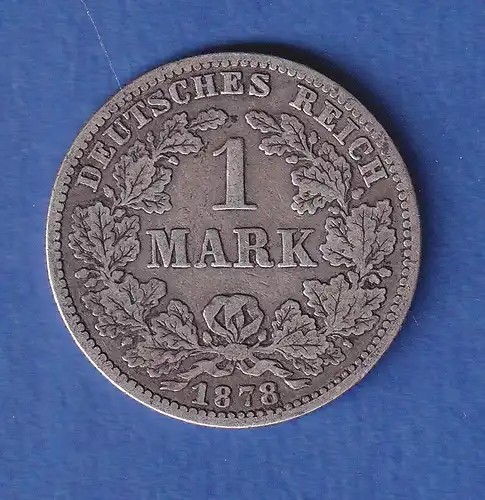 Deutsches Kaiserreich Silber-Kursmünze 1 Mark 1878 G