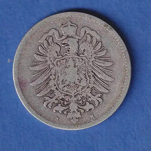 Deutsches Kaiserreich Silber-Kursmünze 1 Mark 1881 H