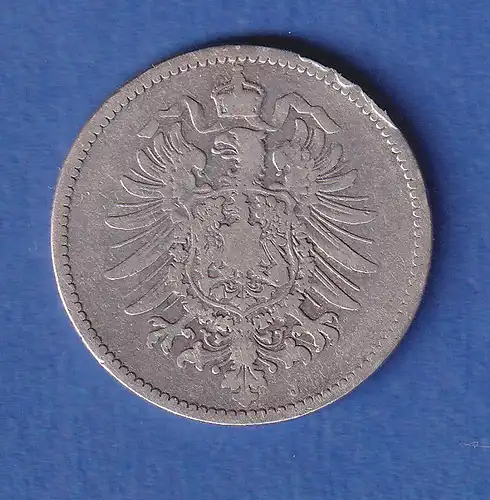 Deutsches Kaiserreich Silber-Kursmünze 1 Mark 1880 J