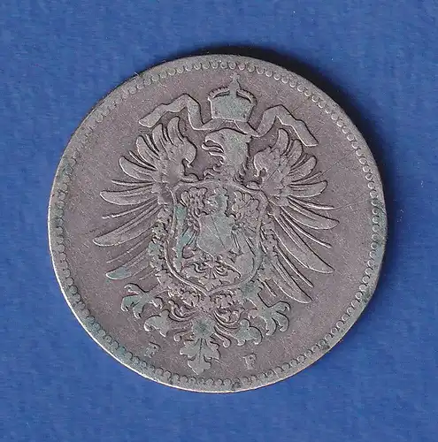 Deutsches Kaiserreich Silber-Kursmünze 1 Mark 1873 F 