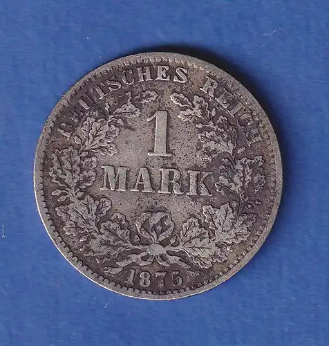 Deutsches Kaiserreich Silber-Kursmünze 1 Mark 1875 J