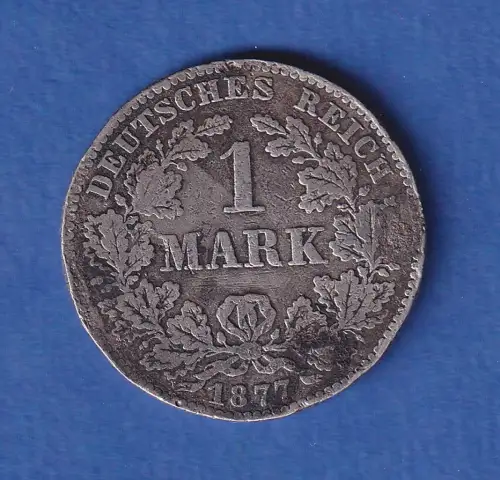 Deutsches Kaiserreich Silber-Kursmünze 1 Mark 1877 B Mängel, selten !