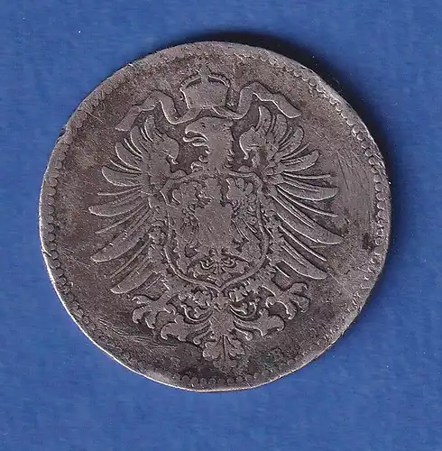 Deutsches Kaiserreich Silber-Kursmünze 1 Mark 1877 B Mängel, selten !