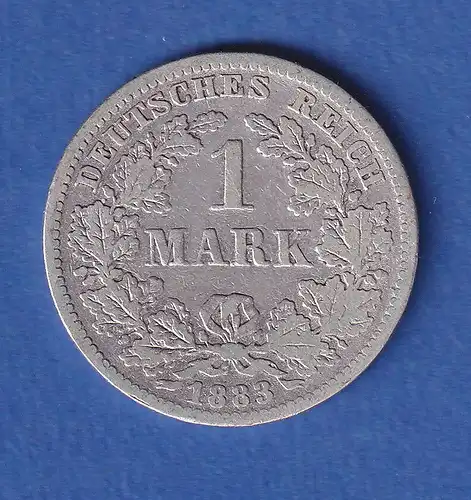 Deutsches Kaiserreich Silber-Kursmünze 1 Mark 1883 F selten! 