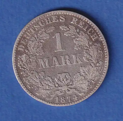 Deutsches Kaiserreich Silber-Kursmünze 1 Mark 1874 D ss