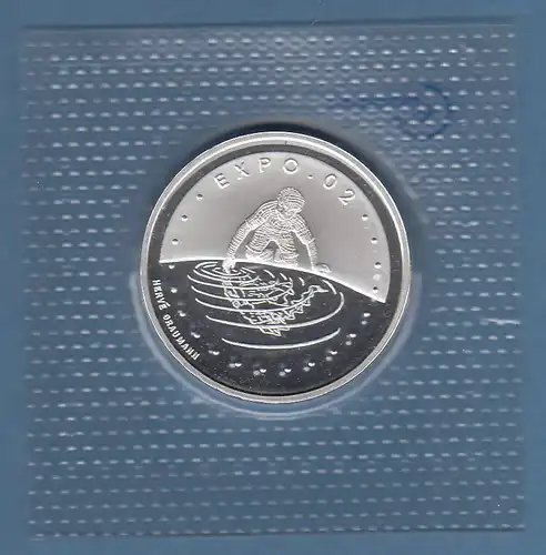 Schweiz 20-Franken Silber-Gedenkmünze 2002 EXPO  OVP Top-Qualität 