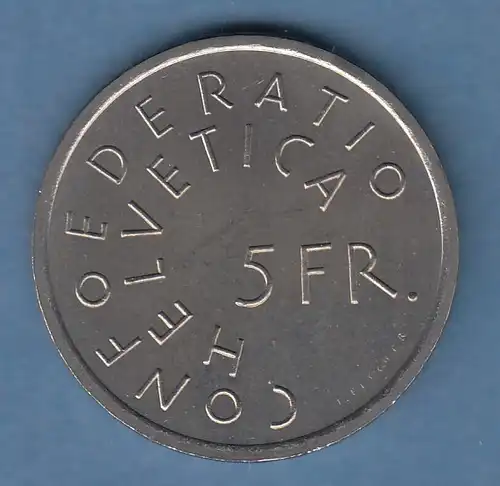 Schweiz 5-Franken Gedenkmünze 1975 HEREDIO NOSTRO FUTURUM