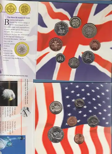 USA / GB je KMS im Souvenir-Satz UNITED COIN COLLECTION 