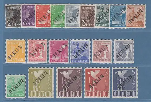 Berlin Schwarzaufdruck Mi.-Nr. 1-20 kpl. einwandfrei ** alle gepr. Schlegel BPP