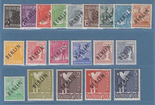 Berlin Schwarzaufdruck Mi.-Nr. 1-20 kpl. einwandfrei ** alle gepr. Schlegel BPP