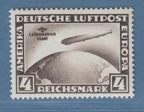 Deutsches Reich Zeppelin 4 RM Südamerikafahrt Mi.-Nr. 439X mit PLF I "Blitz"  *