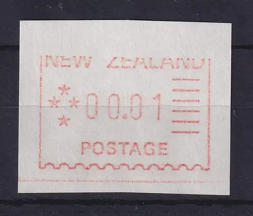 Neuseeland Frama-ATM 1. Ausg. 1984 Mi.-Nr. 1 Wert 00,01 Teildruck ohne Oberlinie