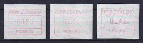Neuseeland Frama-ATM 2. Ausg. 1986 Mi.-Nr. 2c Satz 25-35-45 **