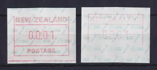Neuseeland Frama-ATM 2. Ausg. 1986 ohne Ober- bzw. Unterlinie je Wert 00.01  **
