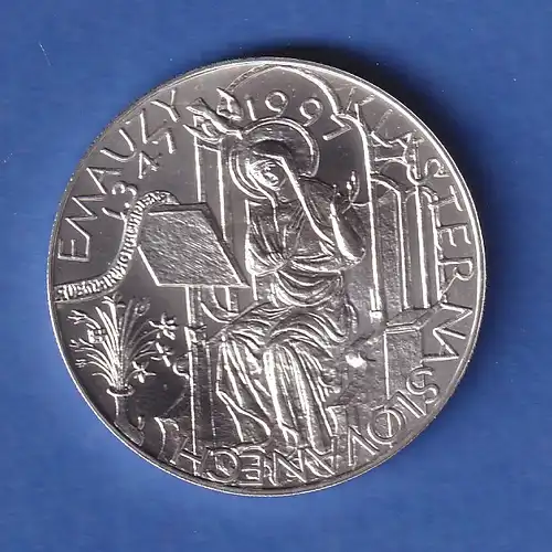 Tschechien 1997 Silbermünze 200 Kronen 650 Jahre Emmauskloster stg