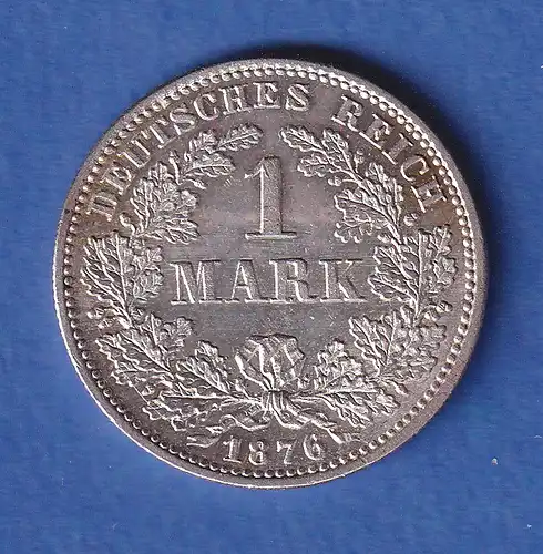 Deutsches Kaiserreich Silber-Kursmünze 1 Mark 1876 G stg SELTEN !!!