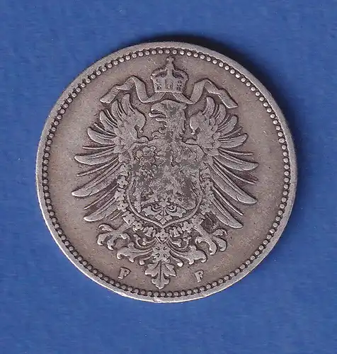 Deutsches Kaiserreich Silber-Kursmünze 1 Mark 1886 F