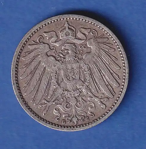 Deutsches Kaiserreich Silber-Kursmünze 1 Mark 1901 G