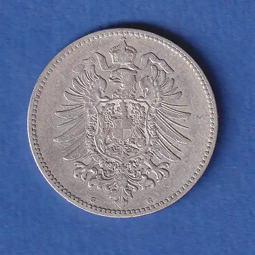 Deutsches Kaiserreich Silber-Kursmünze 1 Mark 1882 G  ERHALTUNG !