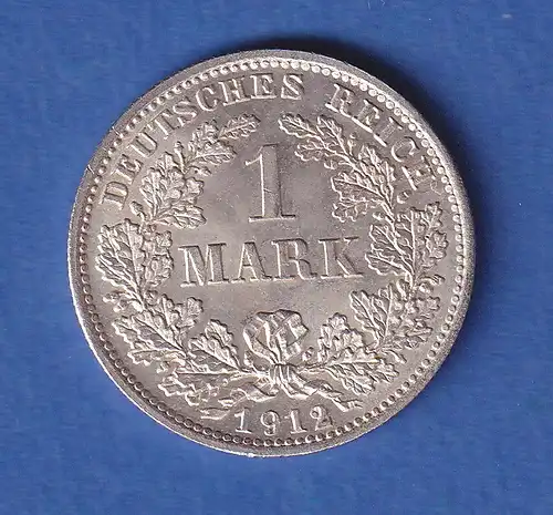 Deutsches Kaiserreich Silber-Kursmünze 1 Mark 1912 D stg