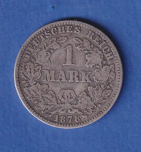 Deutsches Kaiserreich Silber-Kursmünze - 1 Mark 1878 J