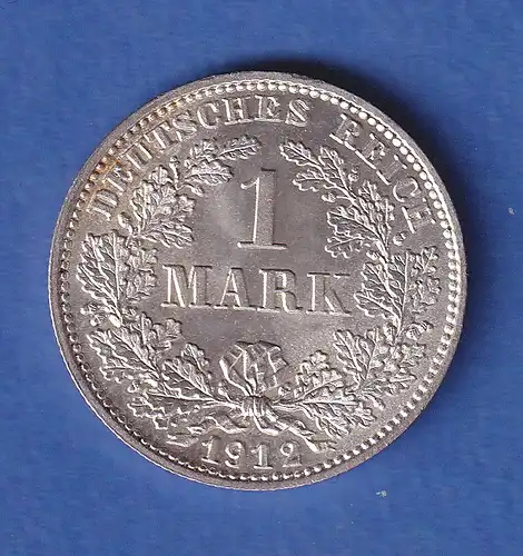 Deutsches Kaiserreich Silber-Kursmünze 1 Mark 1912 E stg