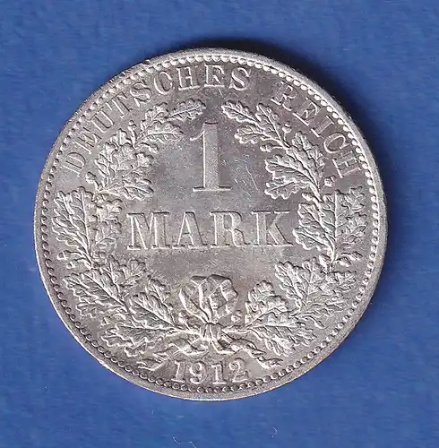 Deutsches Kaiserreich Silber-Kursmünze 1 Mark 1912 A stg