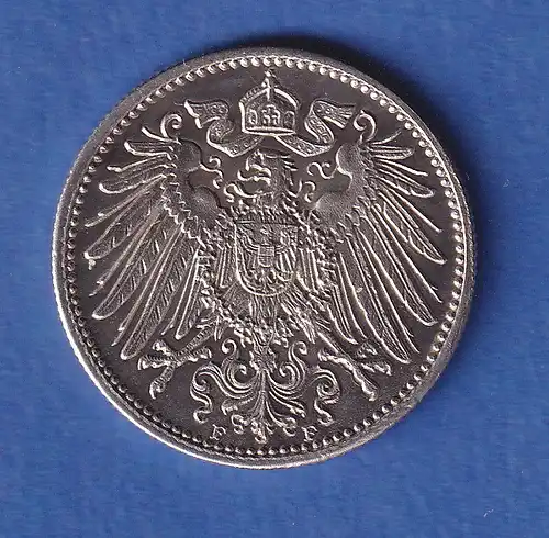 Deutsches Kaiserreich Silber-Kursmünze 1 Mark 1910 F stg