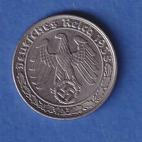 Deutsches Reich Kursmünze 50 Reichspfennig 1938 E