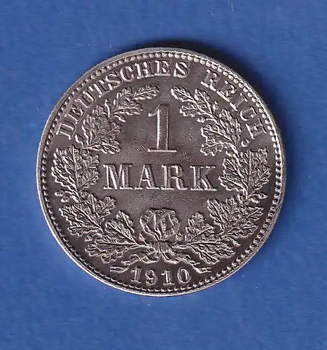 Deutsches Kaiserreich Silber-Kursmünze 1 Mark 1910 E stg