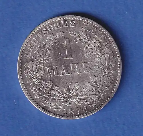 Deutsches Kaiserreich Silber-Kursmünze 1 Mark 1876 H