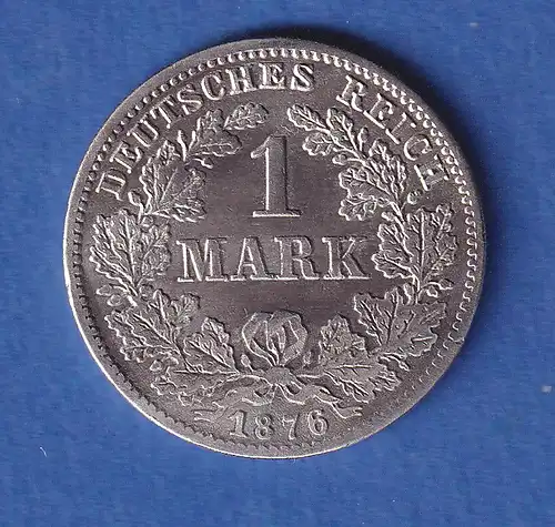Deutsches Kaiserreich Silber-Kursmünze 1 Mark 1876 C