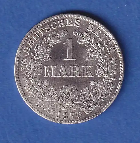 Deutsches Kaiserreich Silber-Kursmünze 1 Mark 1876 D