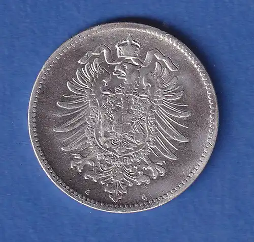 Deutsches Kaiserreich Silber-Kursmünze 1 Mark 1885 G