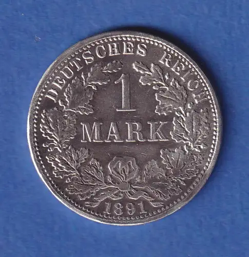 Deutsches Kaiserreich Silber-Kursmünze 1 Mark 1891 A