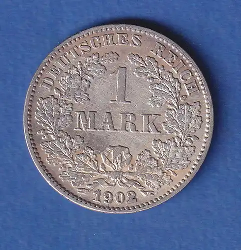 Deutsches Kaiserreich Silber-Kursmünze 1 Mark 1902 G