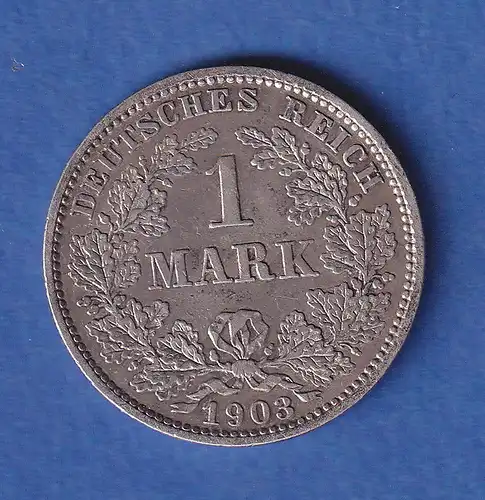 Deutsches Kaiserreich Silber-Kursmünze 1 Mark 1902 D