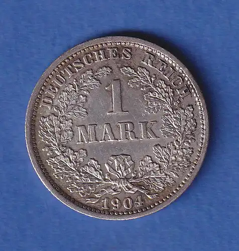 Deutsches Kaiserreich Silber-Kursmünze 1 Mark 1904 D