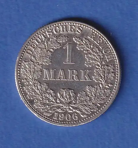 Deutsches Kaiserreich Silber-Kursmünze 1 Mark 1906 F