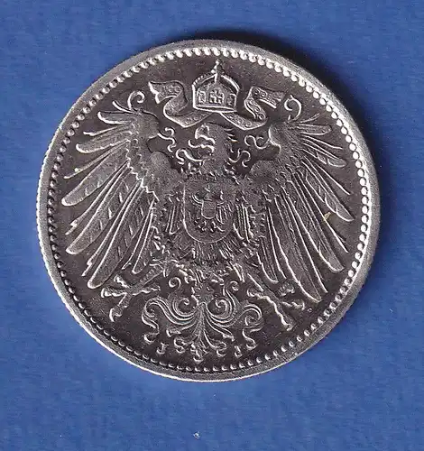 Deutsches Kaiserreich Silber-Kursmünze 1 Mark 1907 J