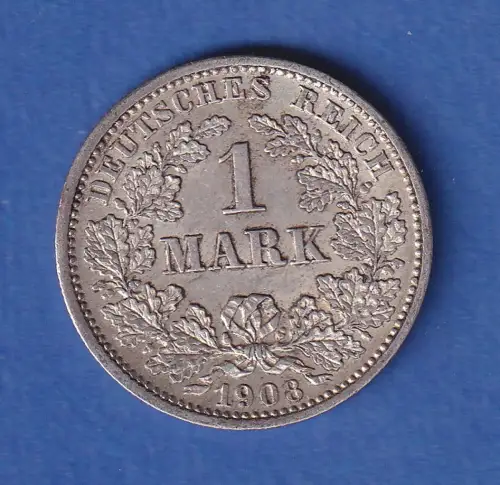 Deutsches Kaiserreich Silber-Kursmünze 1 Mark 1908 D