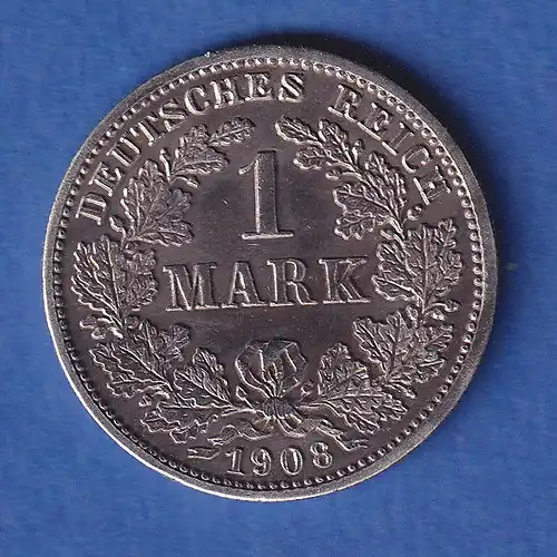 Deutsches Kaiserreich Silber-Kursmünze 1 Mark 1908 J